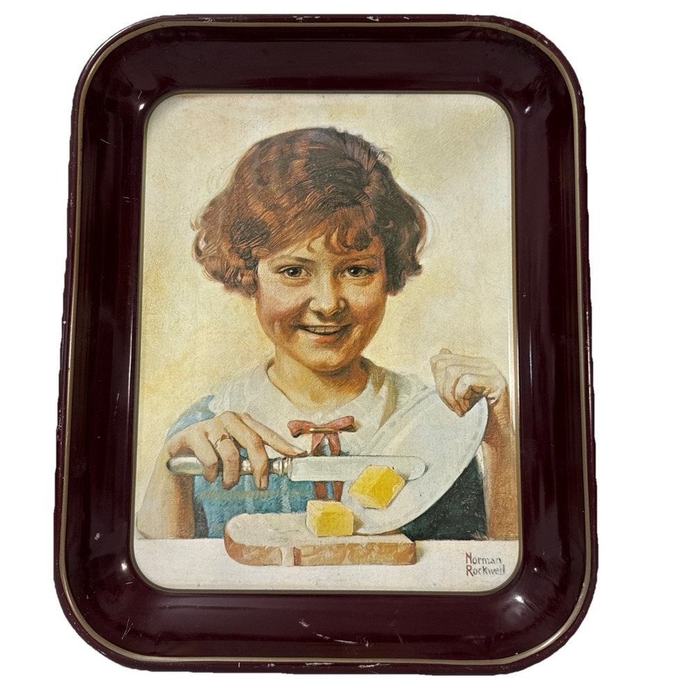 Norman Rockwell First Limited Edition  1975‎ "The Butter Girl" Collector's Tray